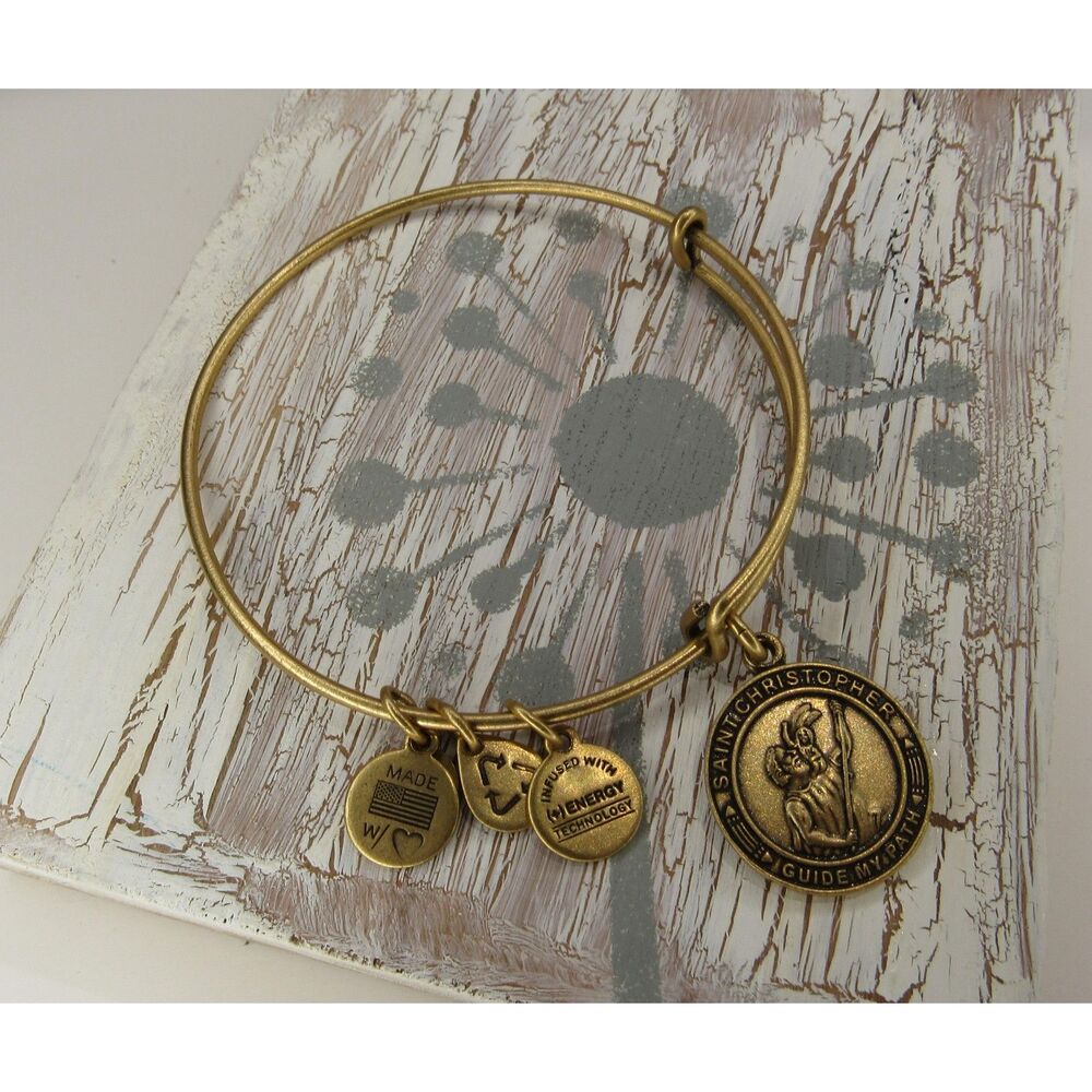 Alex and Ani Saint Christopher Guide My Path expandable bangle bracelet